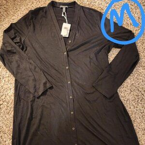 EILEEN FISHER black jersey button up dress NEW WITH TAGS size MEDIUM